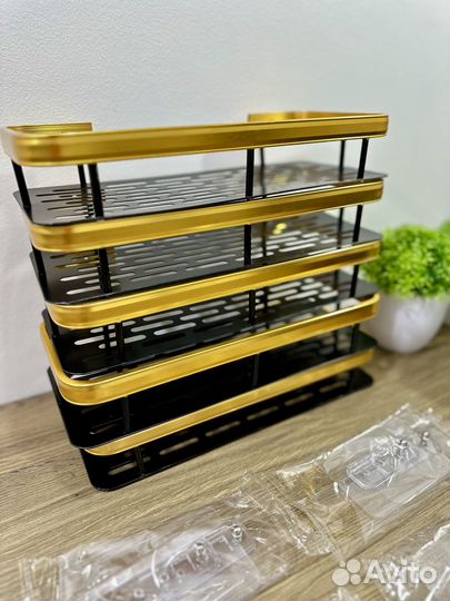 Полка для ванной кухни настеная нержавеющая прямая