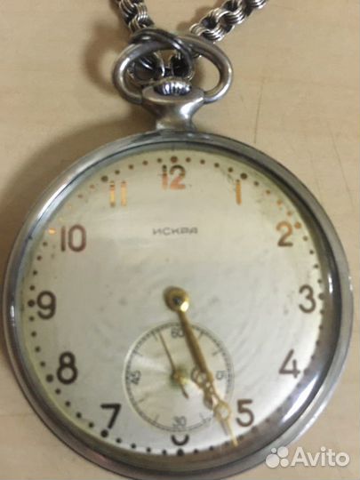 Искра винтажные карманные механические часы СССР