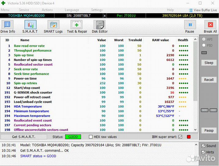 Внешний жесткий диск Toshiba canvio basics 2TB раб