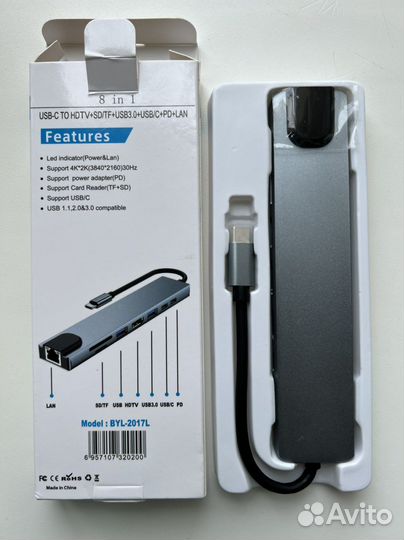 Type c адаптер 8 в 1 переходник macbook