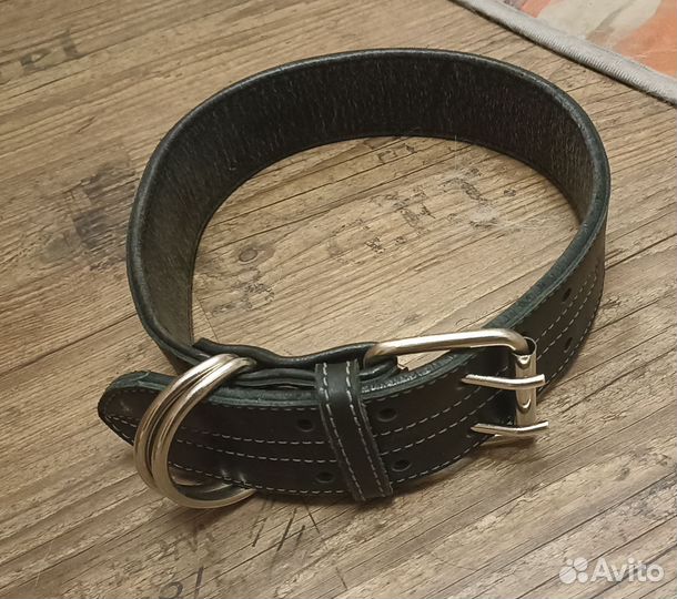 Кожаный ошейник 55-65см