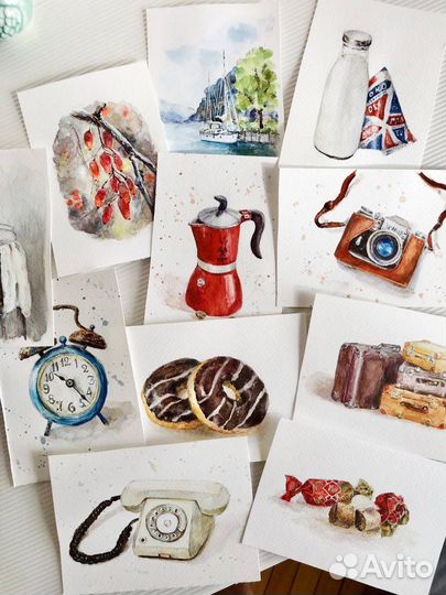 Открытки ручной работы акварель