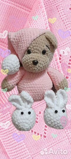 Плюшевый мишка мягкая игрушка ручной работы