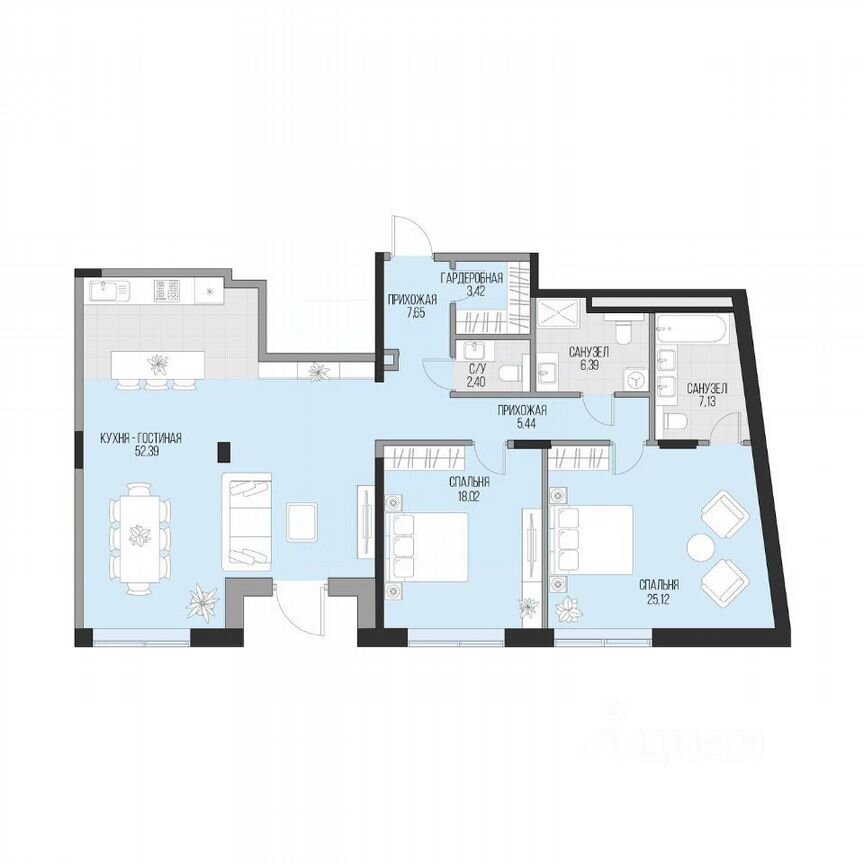 2-к. квартира, 128 м², 1/5 эт.