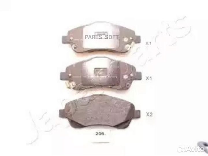 Japanparts PA-206AF Колодки торм.пер