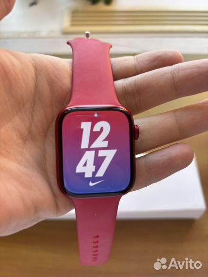 Часы apple watch 7 45 mm red