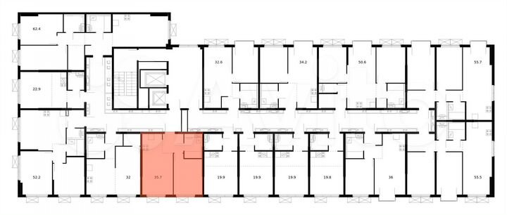 1-к. квартира, 35,7 м², 6/13 эт.