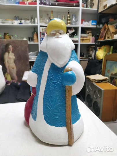 Дед мороз большой 35 см Пластмасса СССР (Ч)
