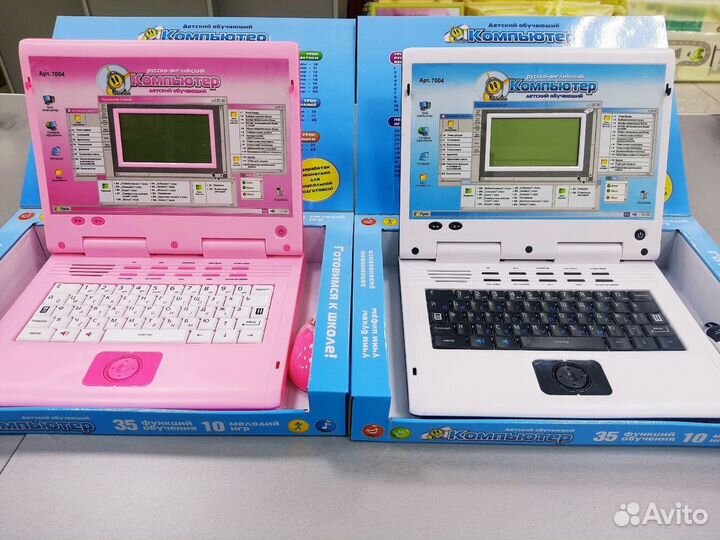 Детский обучающий компьютер, розовый, голубой