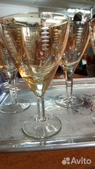Фужеры цветной хрусталь