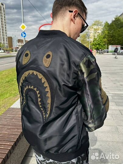 Бомбер Japan bape Shark Ветровка бэйп куртка Бэйпе