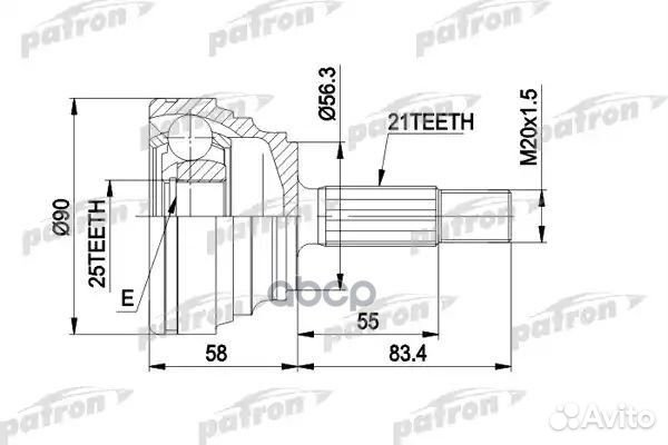 ШРУС наружн к-кт 21x56.2x25 renault: 19 I 89-92