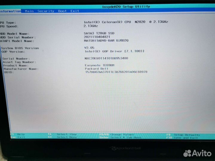 Ноутбук Packard bell