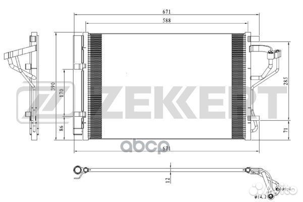 Радиатор конд. Hyundai Elantra V 11- i30 II 11