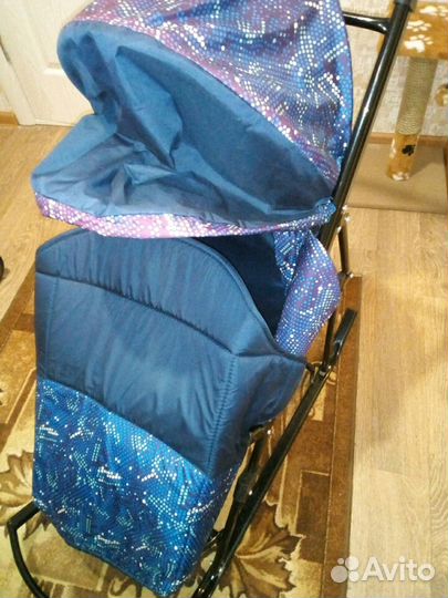 Санки- коляска с выдвижными колесами