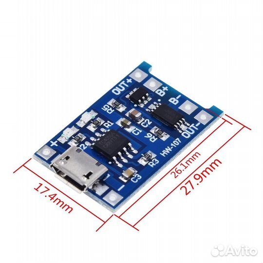 Модуль зарядки LI-ION от microusb на базе TP4056