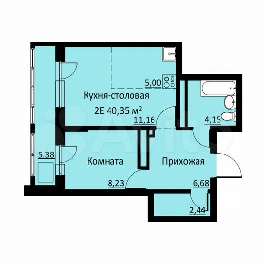 2-к. квартира, 40,4 м², 16/16 эт.