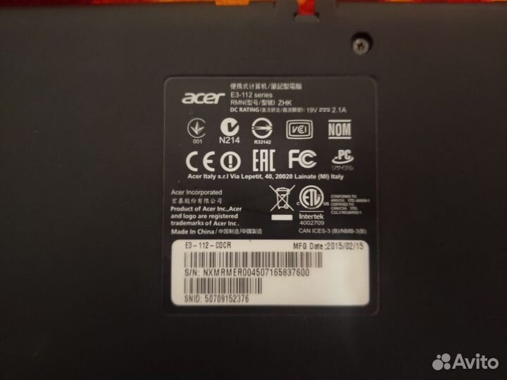 Ноутбук Acer aspire