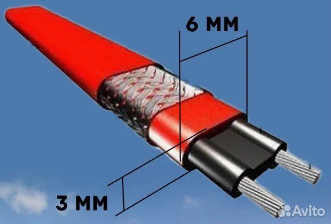 Саморегулирующийся Кабель греющий в трубу новые