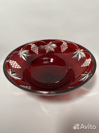 Вазы для фруктов цветное стекло хрусталь СССР