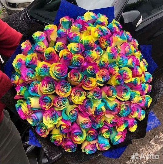 Радужные розы с доставкой