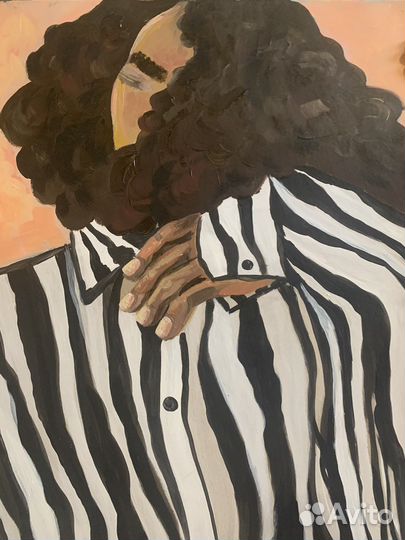 Картина акрилом на картоне