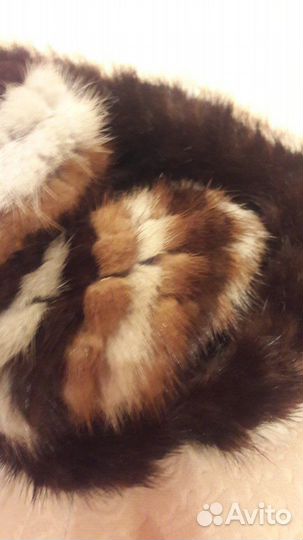 Берет норковый вязанный