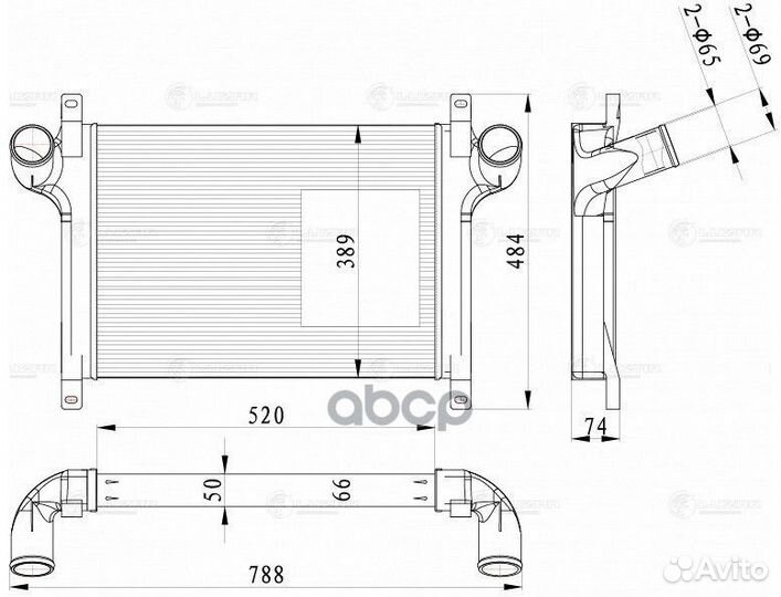 Онв (радиатор интеркулера) для а/м камаз Компас 12