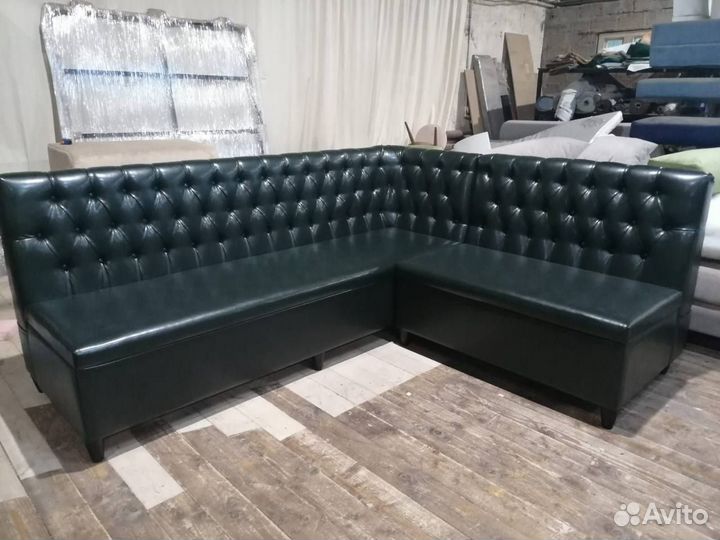 Угловой диван каретная стяжка