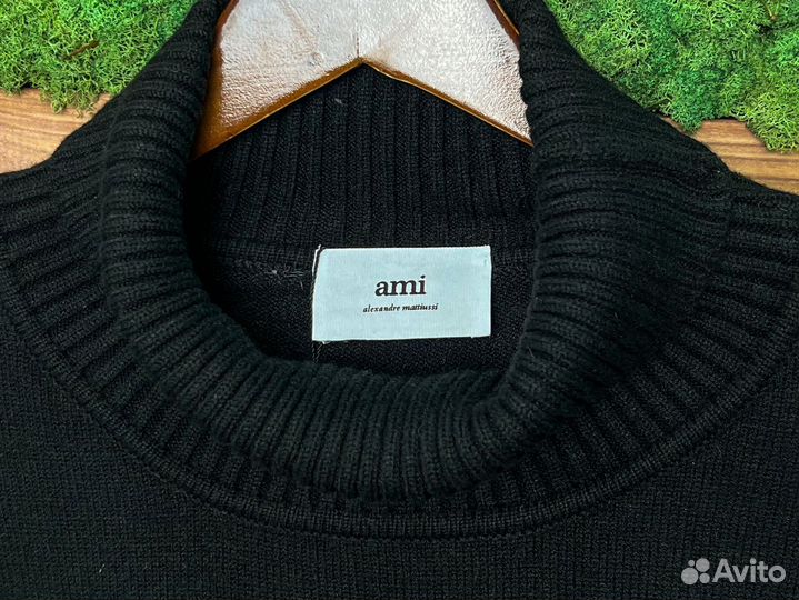 Turtleneck Sweater Ami Black Red