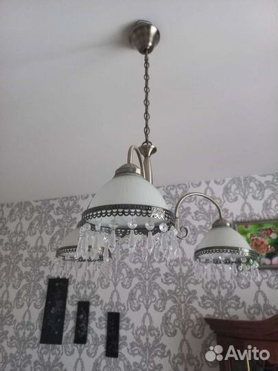 Люстра потолочная, цвет бронза бу