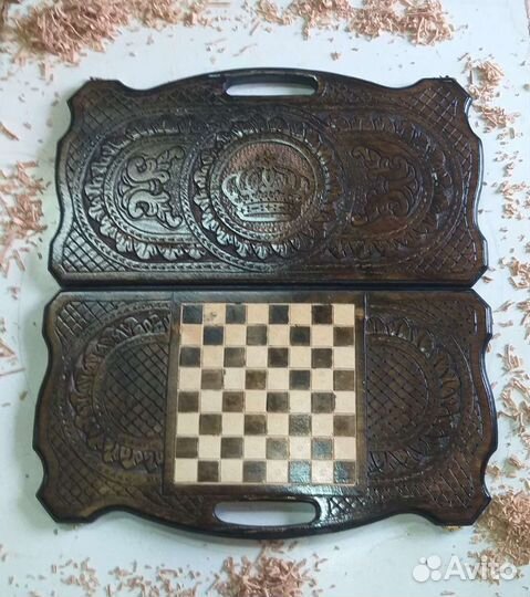 Нарды шахматы ручной работы резные
