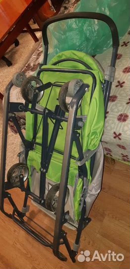 Детские санки коляска с большими колесами