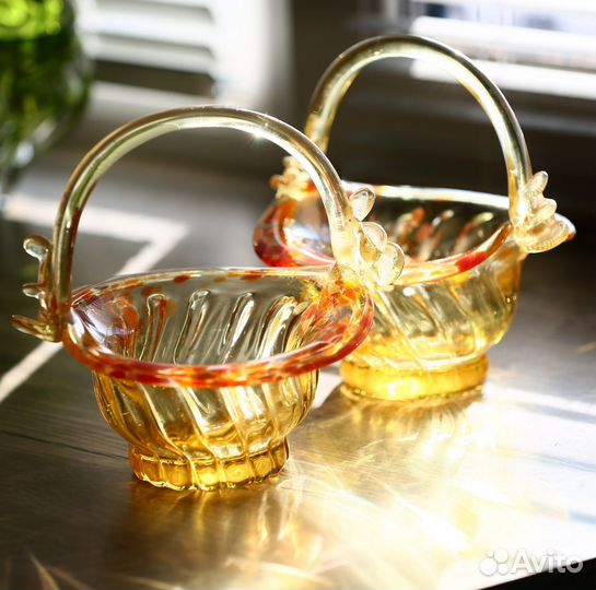 Ваза цветное стекло СССР конфетница