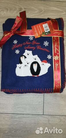 Флисрвый плед новогодний на подарок