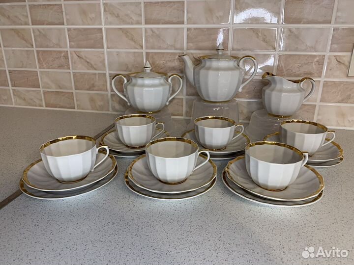Сервиз чайный Вербилки золотая лента