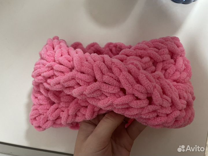 Повязка на голову женская из ализе пуффи