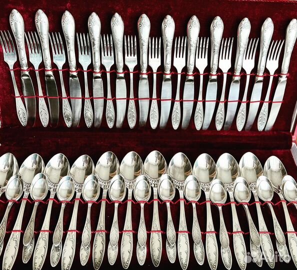 Мельхиор Кольчугино новый столов набор 60 приборов