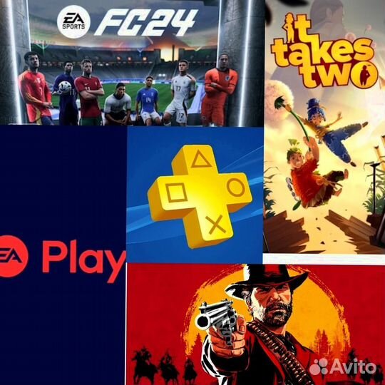 Подписка ps plus/ ea play игры для пс4-5 12 мес MK