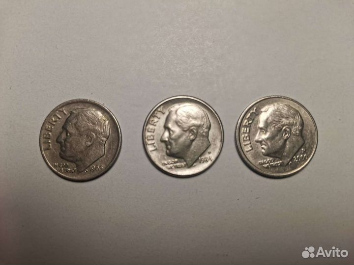 Коллекция из трех монет Liberty One Dime