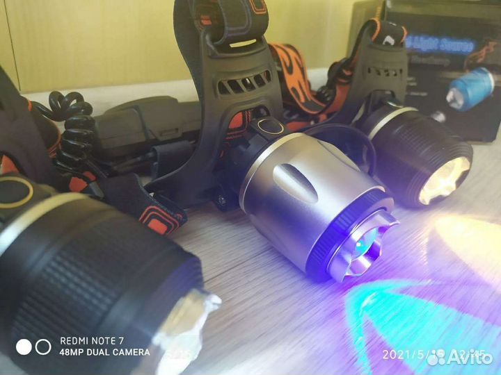 Фонарь на лобный аккумуляторной новый