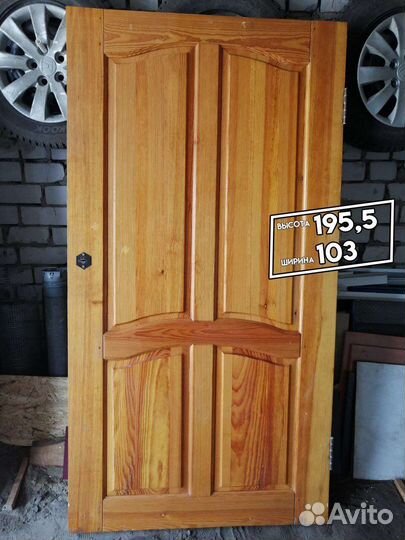 Дверь входная деревянная бу, без коробки