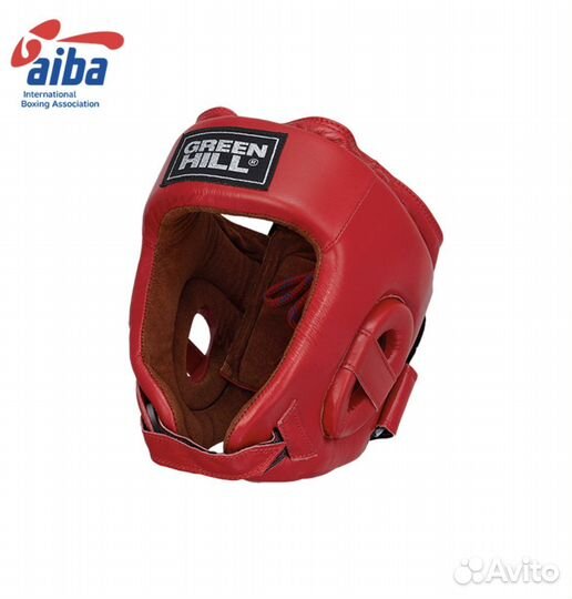 Боксерский шлем green hill five star красный