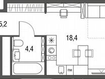 Квартира-студия, 28,1 м², 18/25 эт.
