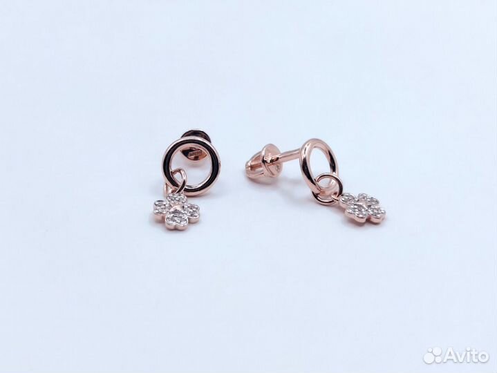 Серьги с фианитами