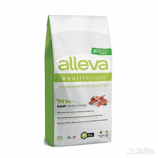 Корм для собак Аллева / Alleva ягненок рыба 12 кг