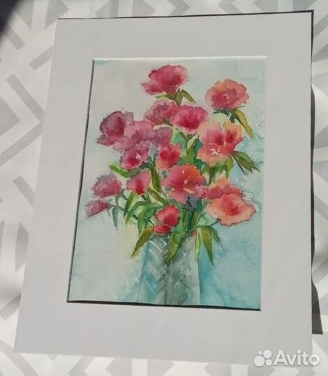 Серия акварелей с цветами