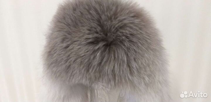 Шапка ушанка женская,с серым градиентом