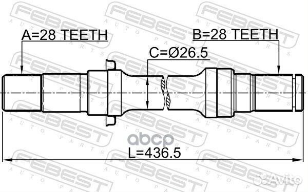 Полуось правая 28X436X28 0512lwmtrh Febest