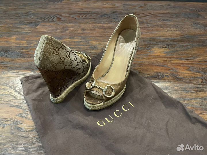 Туфли на танкетке Gucci 37 оригинал